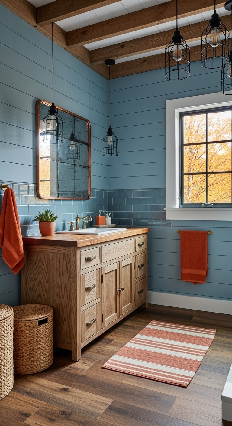 dusty blue pumpkin accents