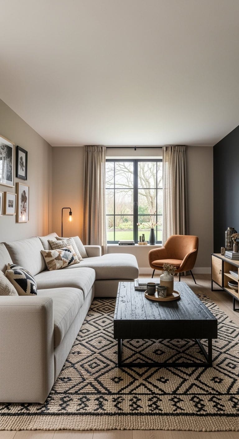 eclectic beige textures bold black