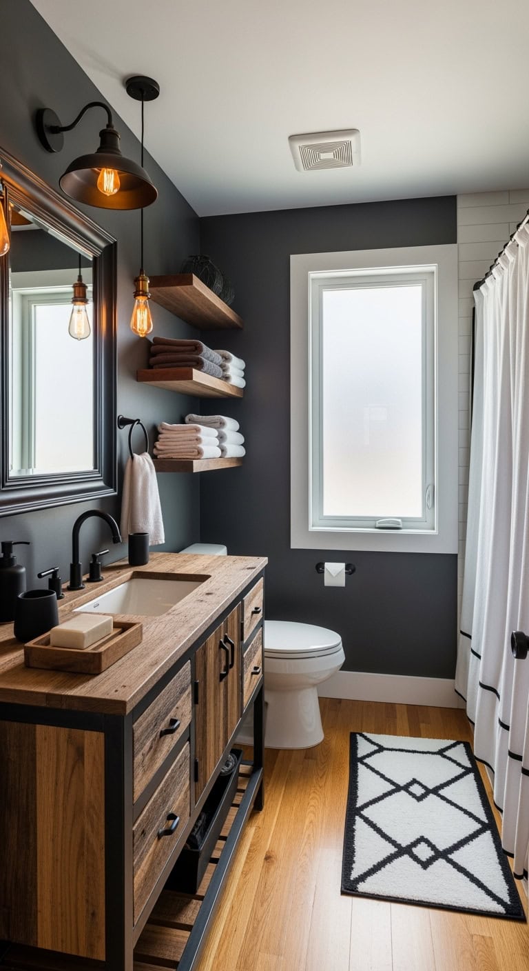 eclectic mixed woods with black