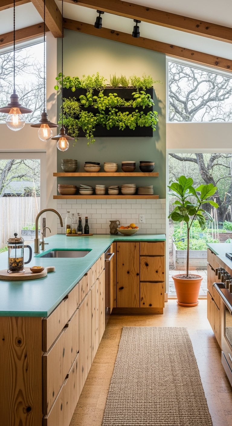 eco focused plant forward kitchen aesthetic