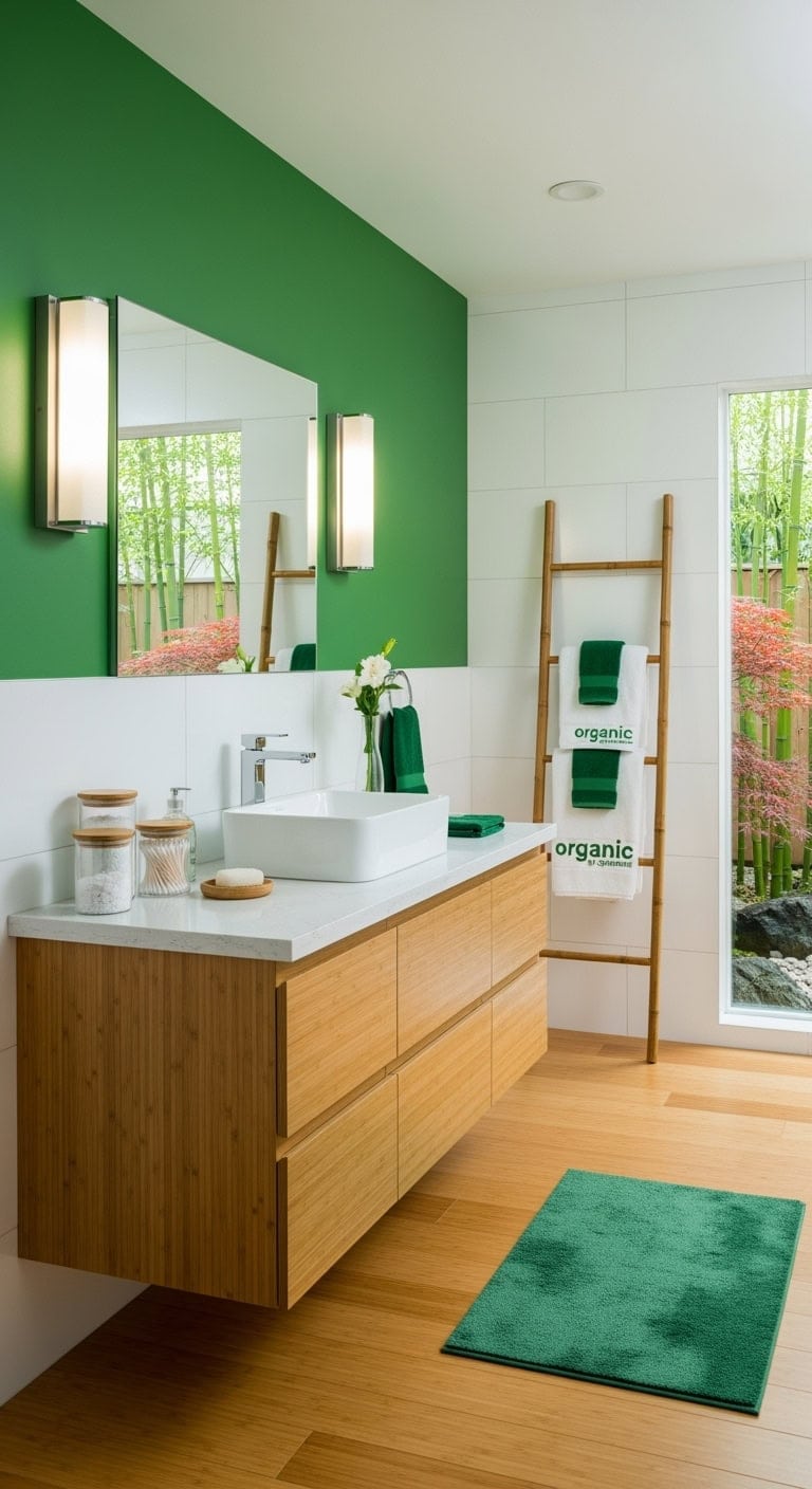 emerald zen bamboo bath