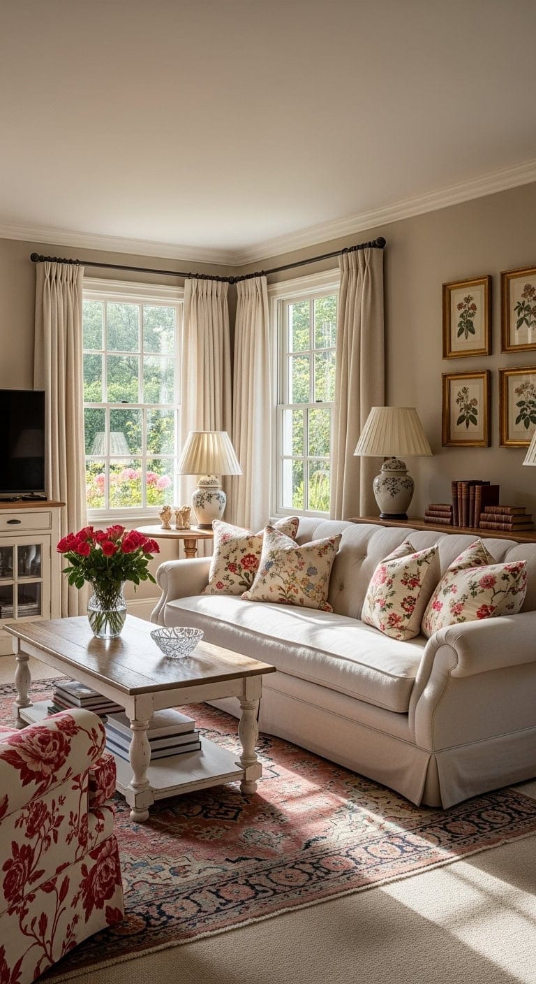 english cottage red chintz