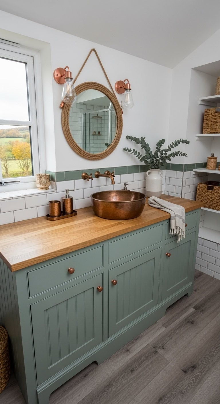 eucalyptus green beadboard vanity