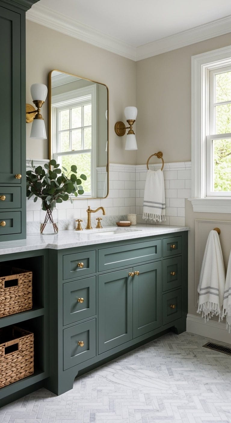 evergreen marble transitional vanity