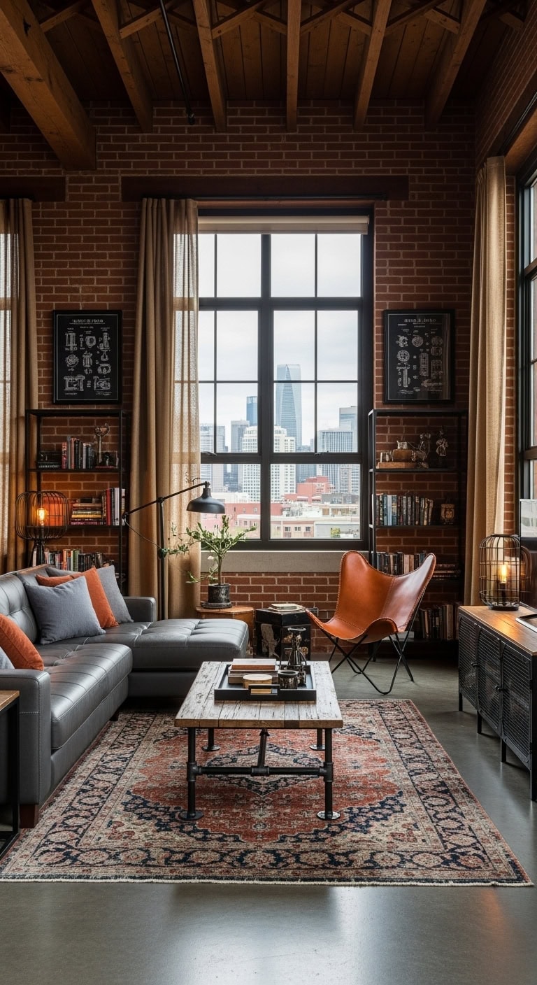exposed brick industrial loft