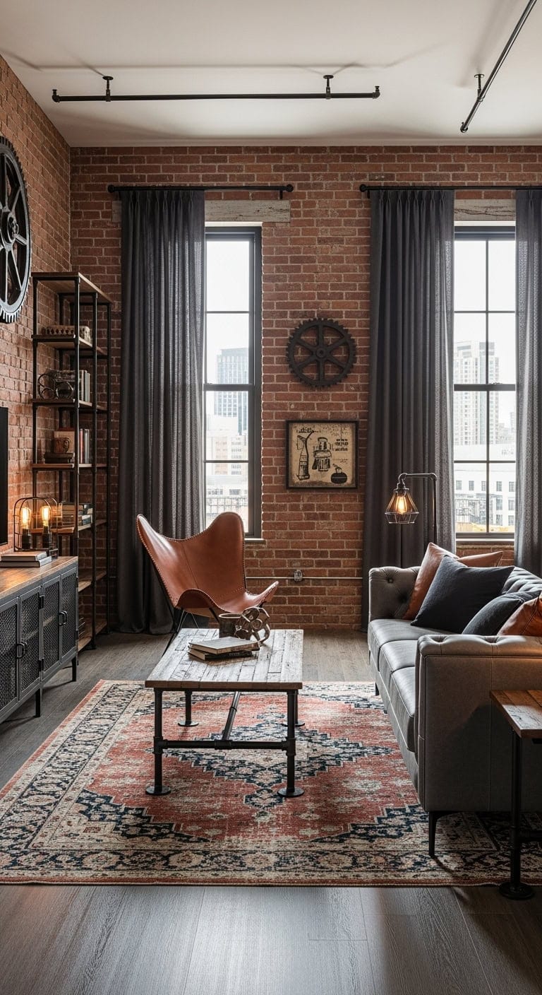 exposed brick industrial loft