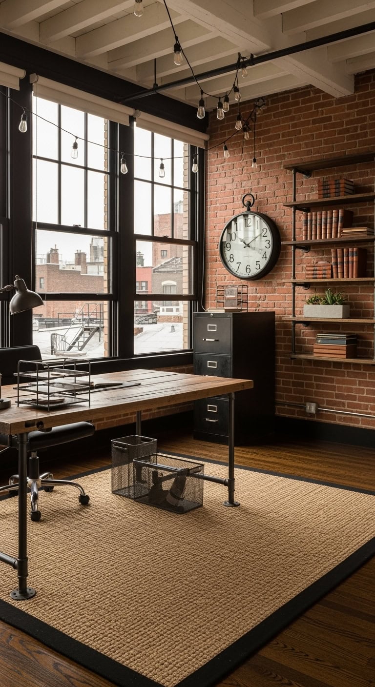 exposed brick industrial office