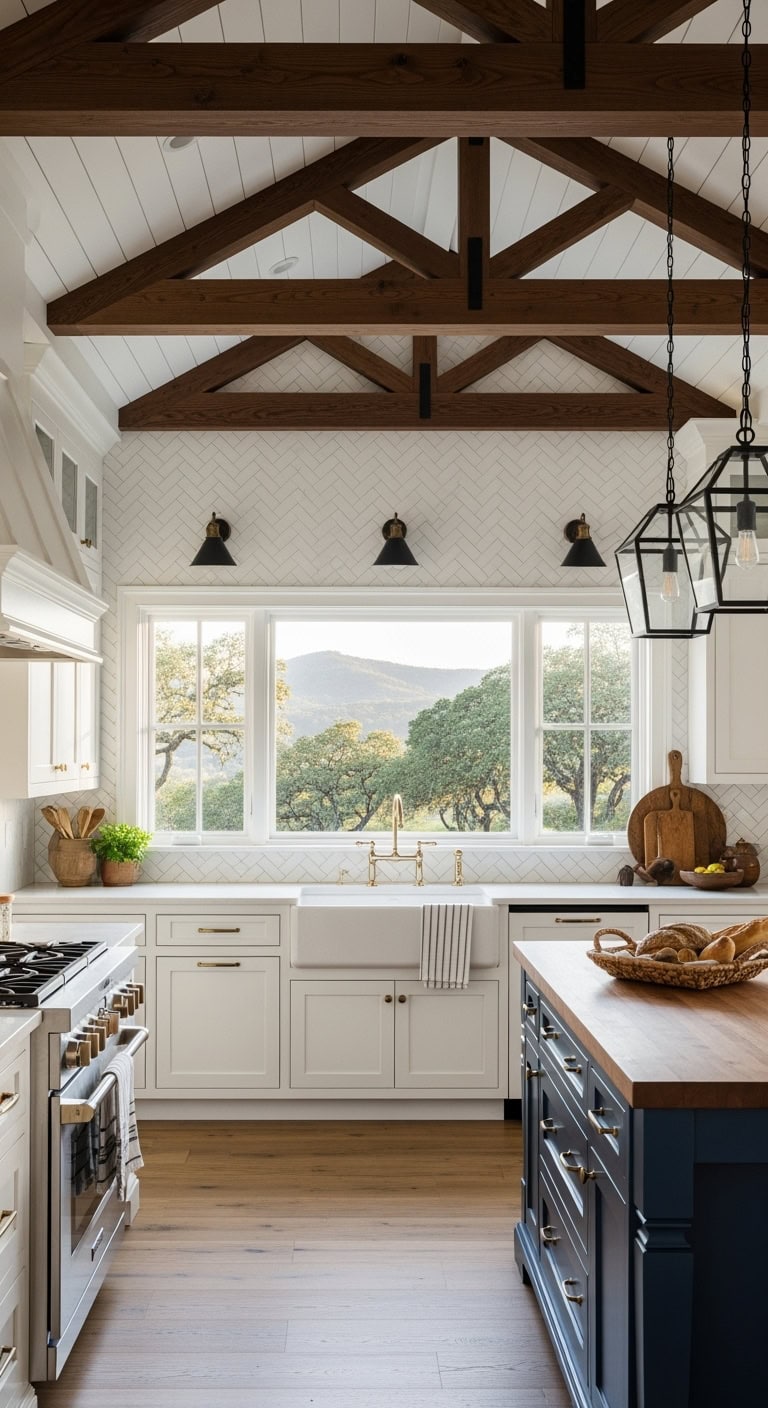 exposed rustic faux beams