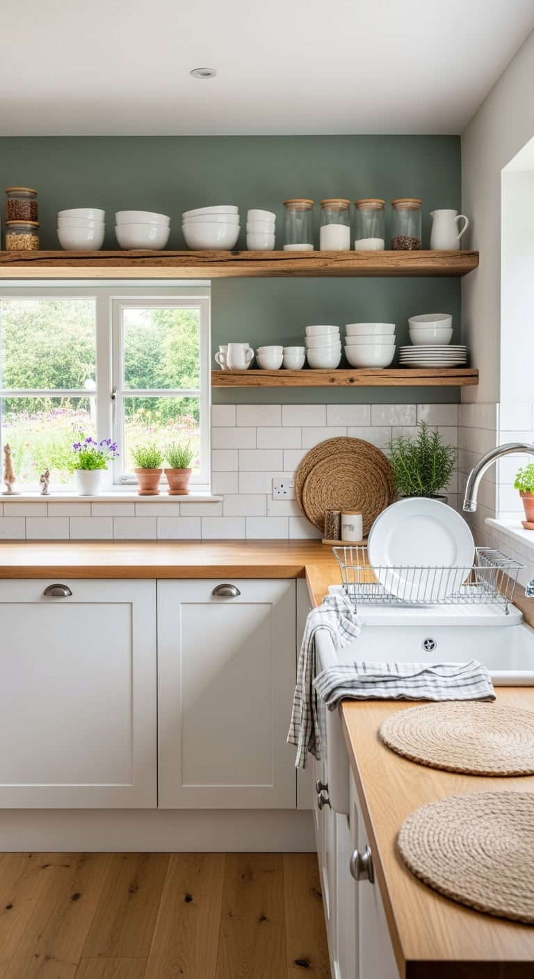 floating reclaimed shelves display