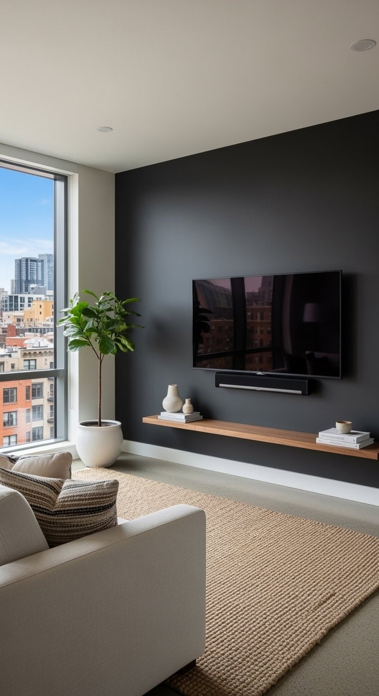 floating tv with concealed cables