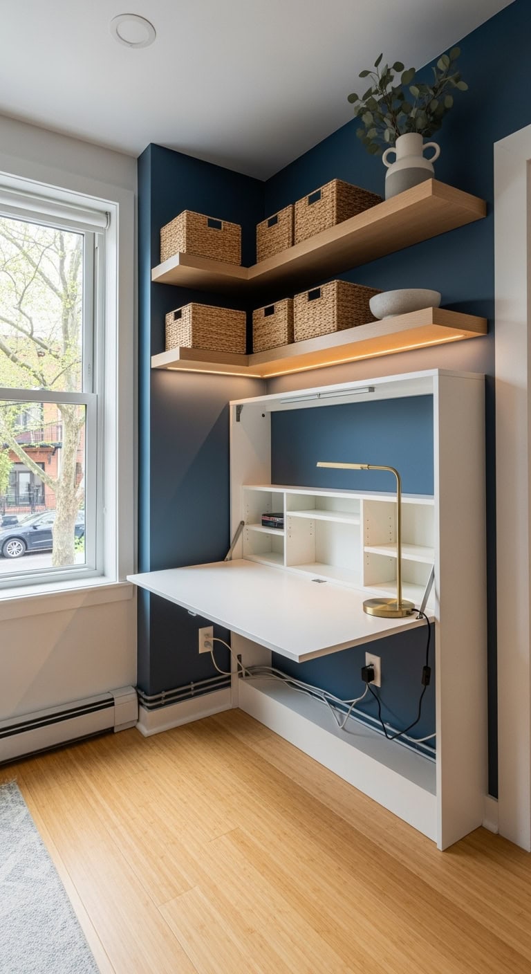 fold away murphy desk setup