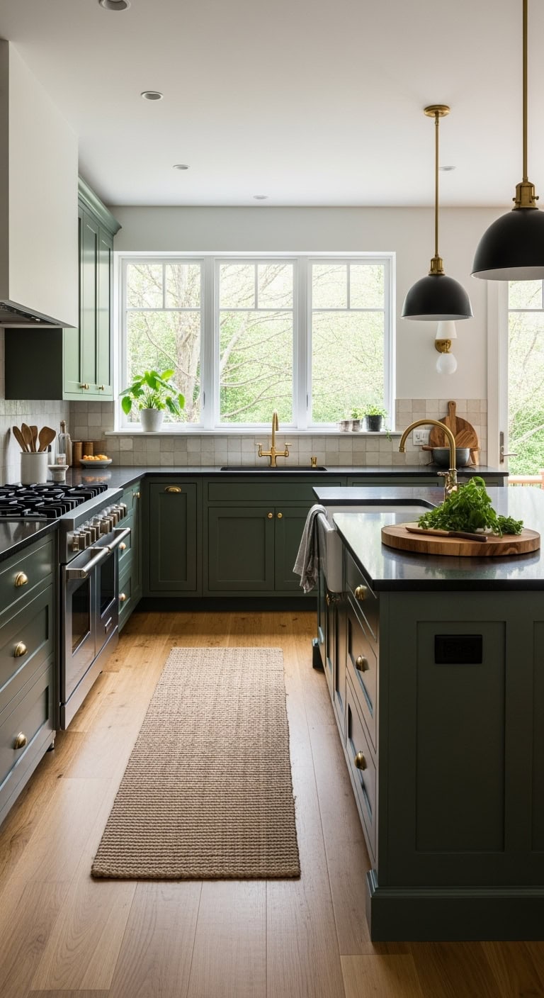 forest green cabinets elegance