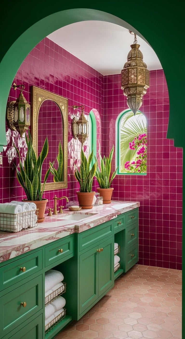 fuchsia zellige jade arches