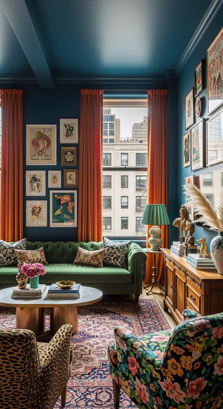 gallery walls jewel toned furnishings