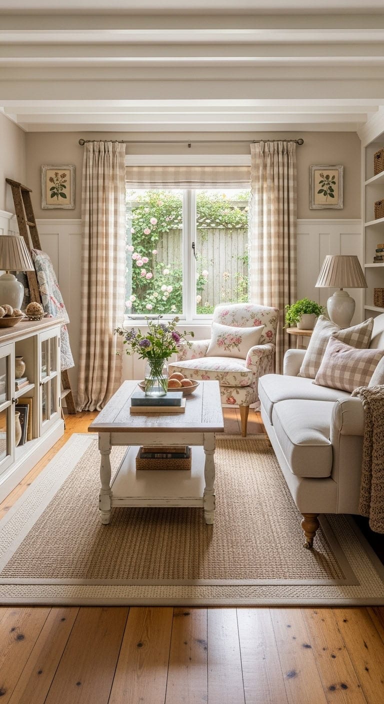 gingham lace cozy cottage decor