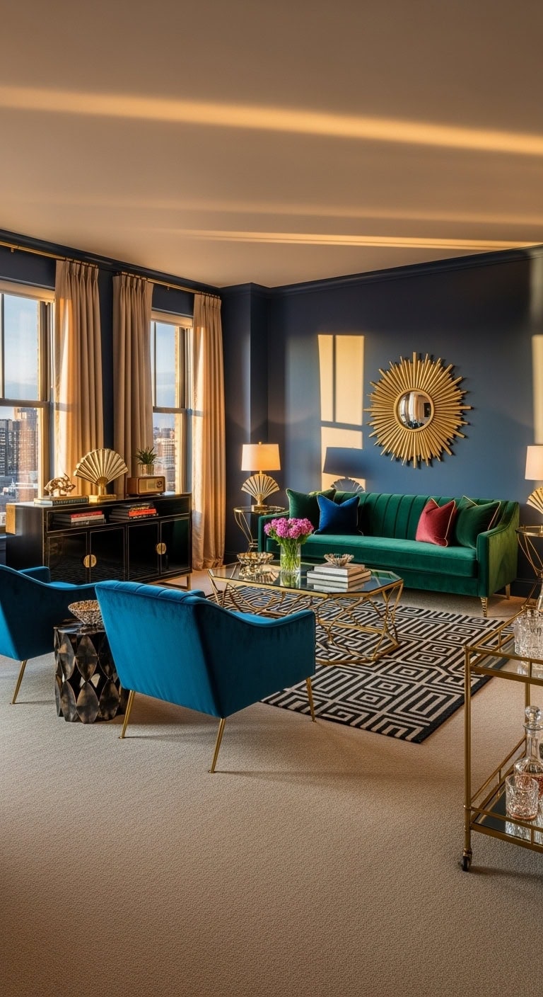 glamorous art deco livingroom
