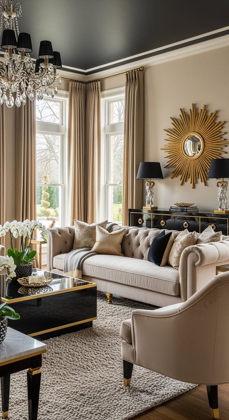 glamorous beige and black