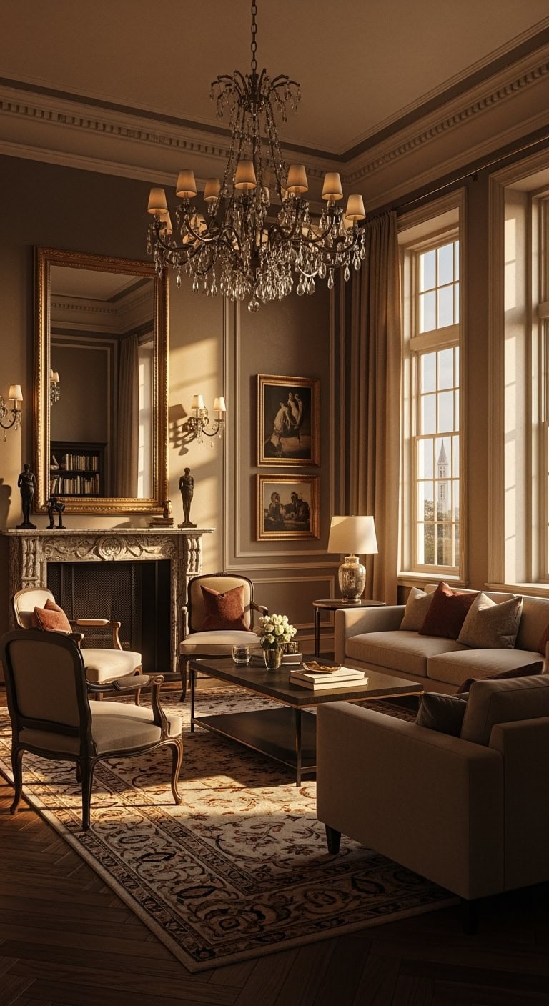 glamorous black and champagne interiors