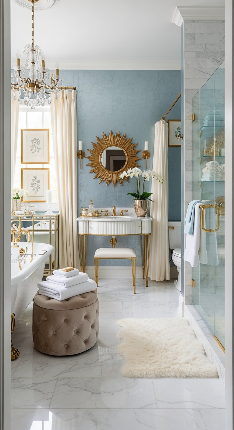 glamorous velvet metallic blue