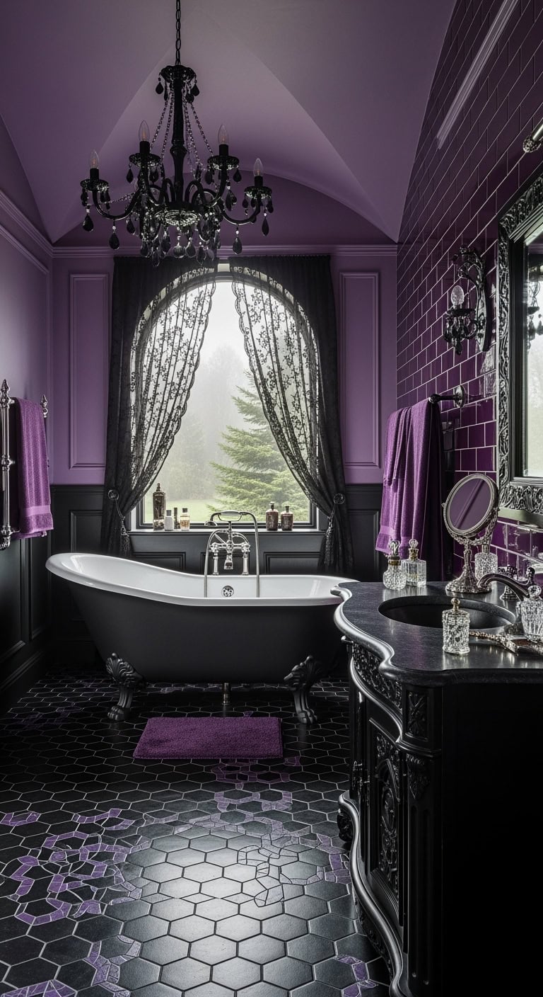 gothic purple luxury bathroom