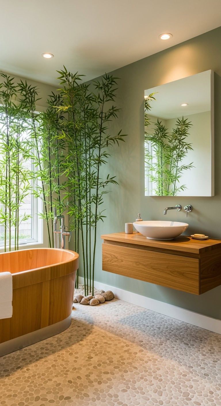 green bathroom spa vibes