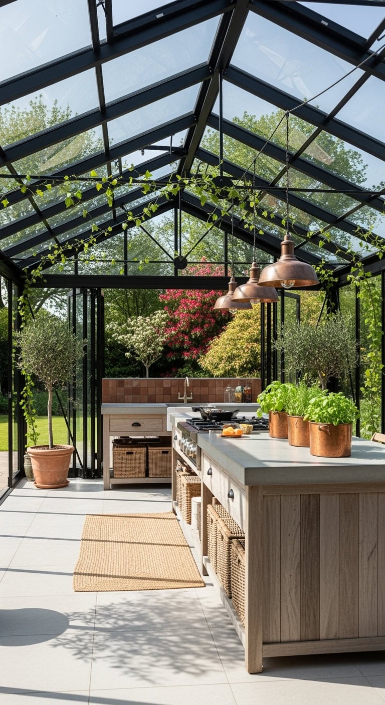 greenhouse style retractable kitchen