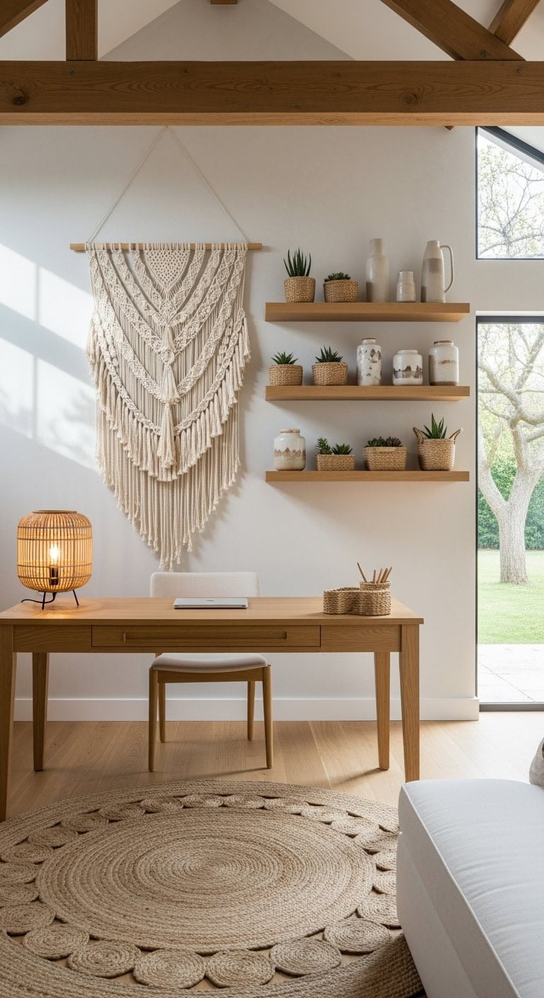 handwoven macrame cozy office