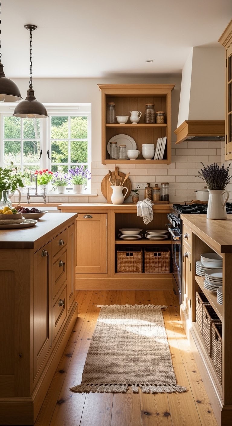 honey stained cottage kitchen charm