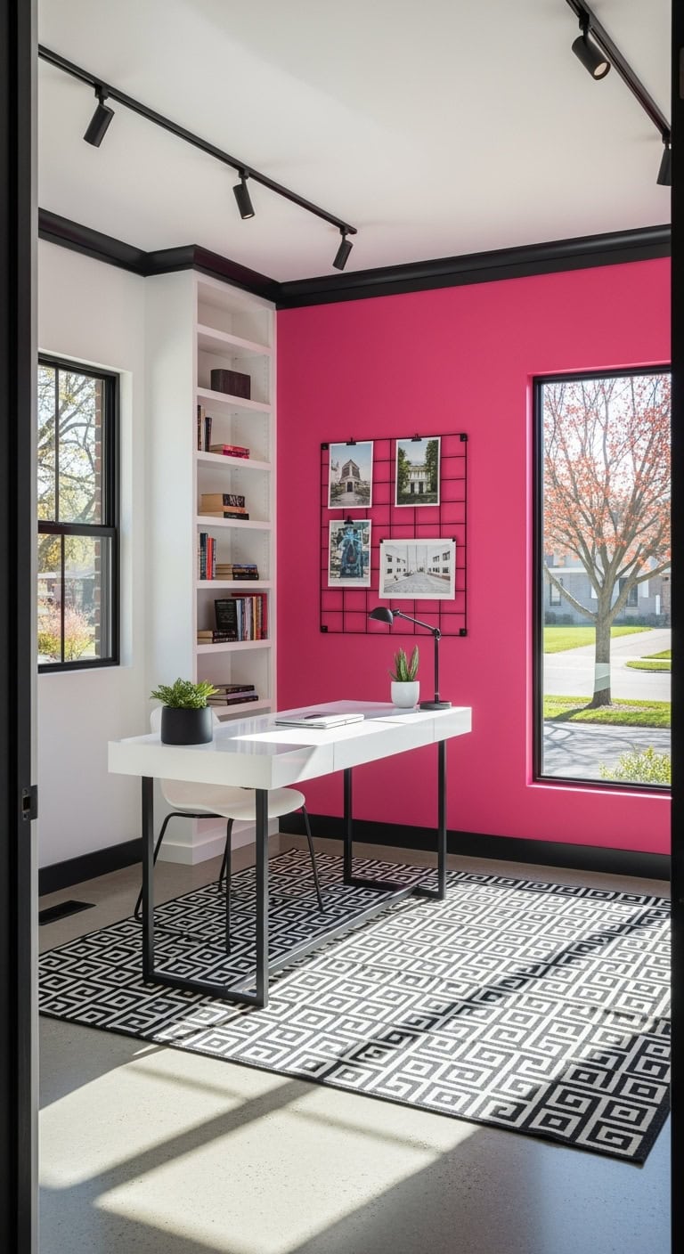 hot pink bold modern office