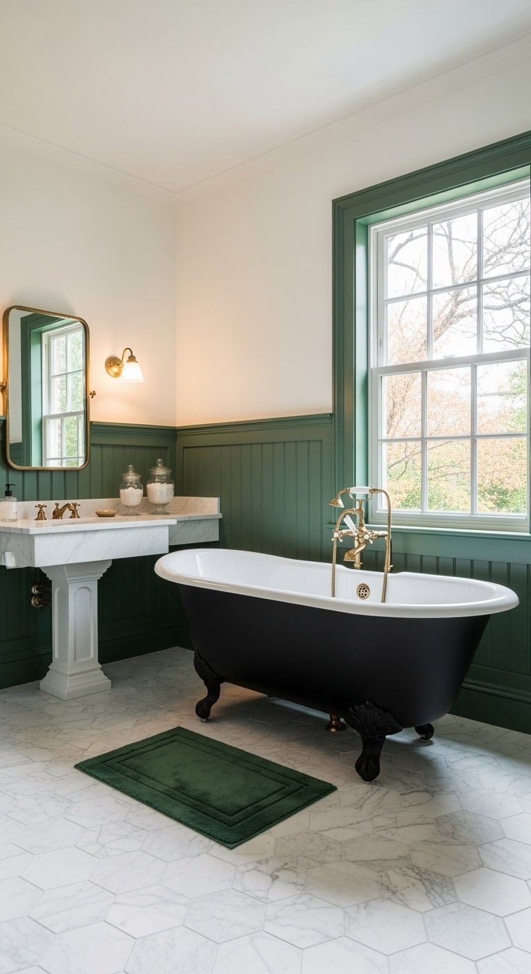 hunter green clawfoot elegance