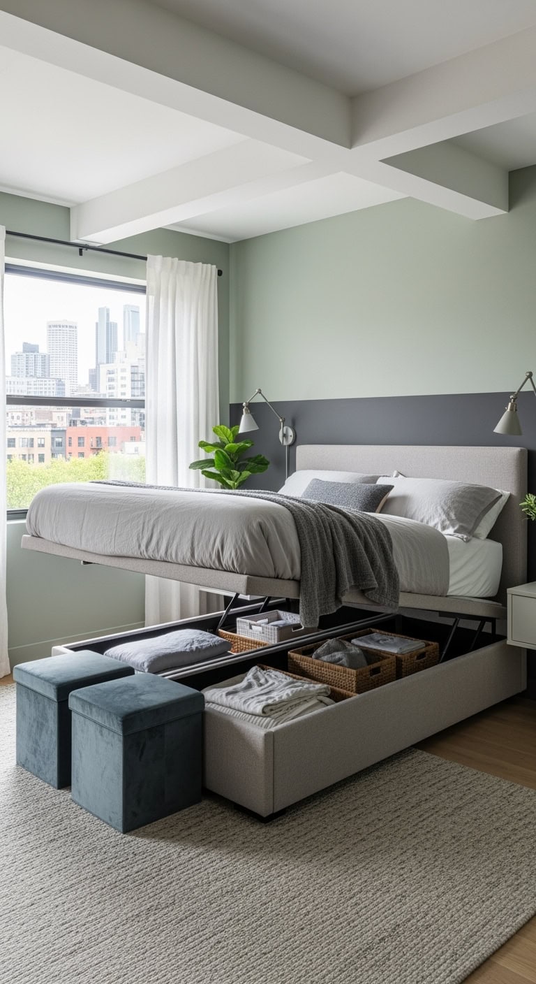 hydraulic lift bed storage