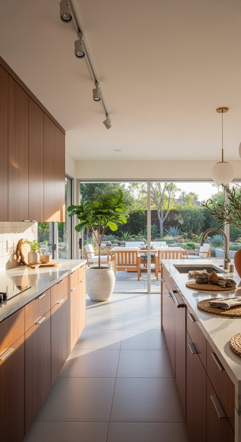 indoor outdoor walnut kitchen retreat