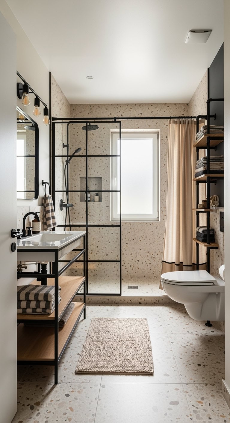 industrial black terrazzo warmth