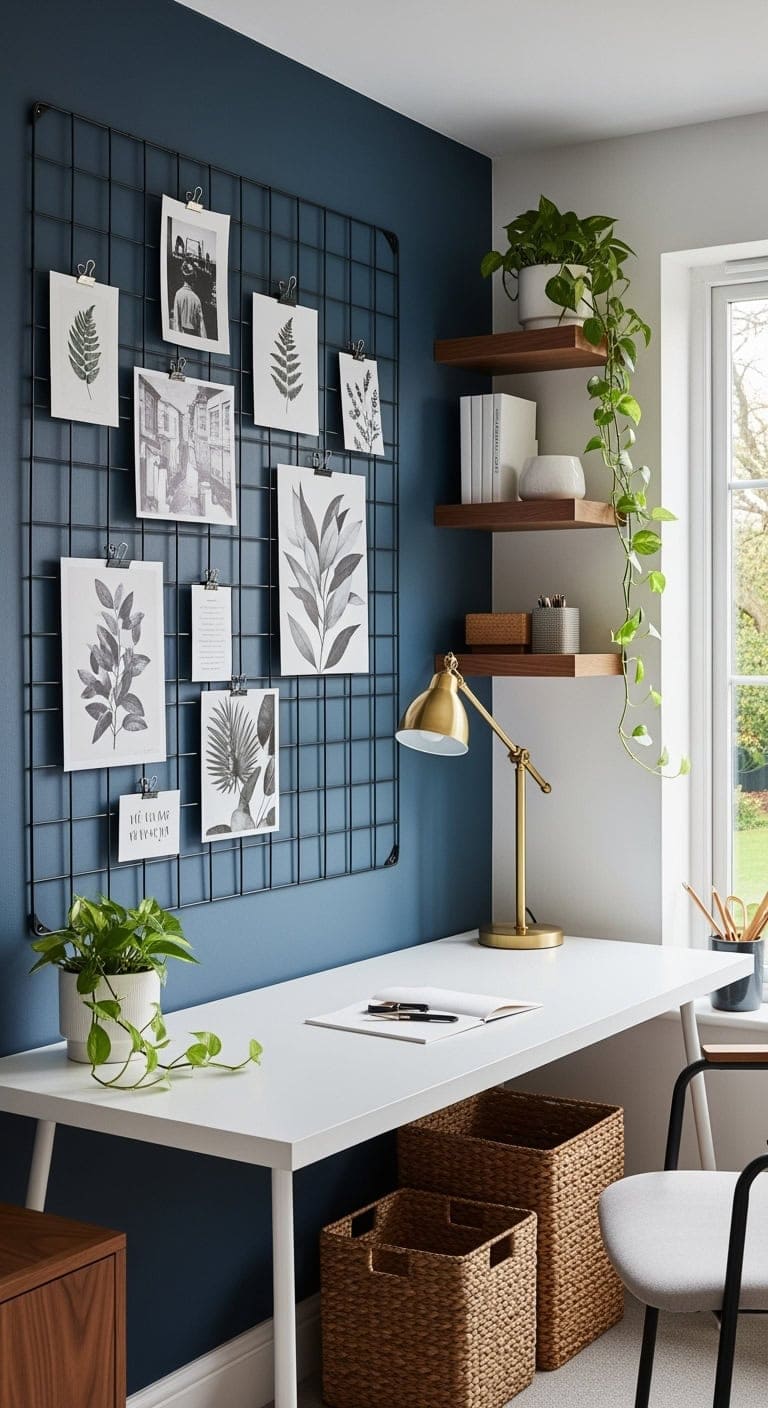 industrial chic wire grid display