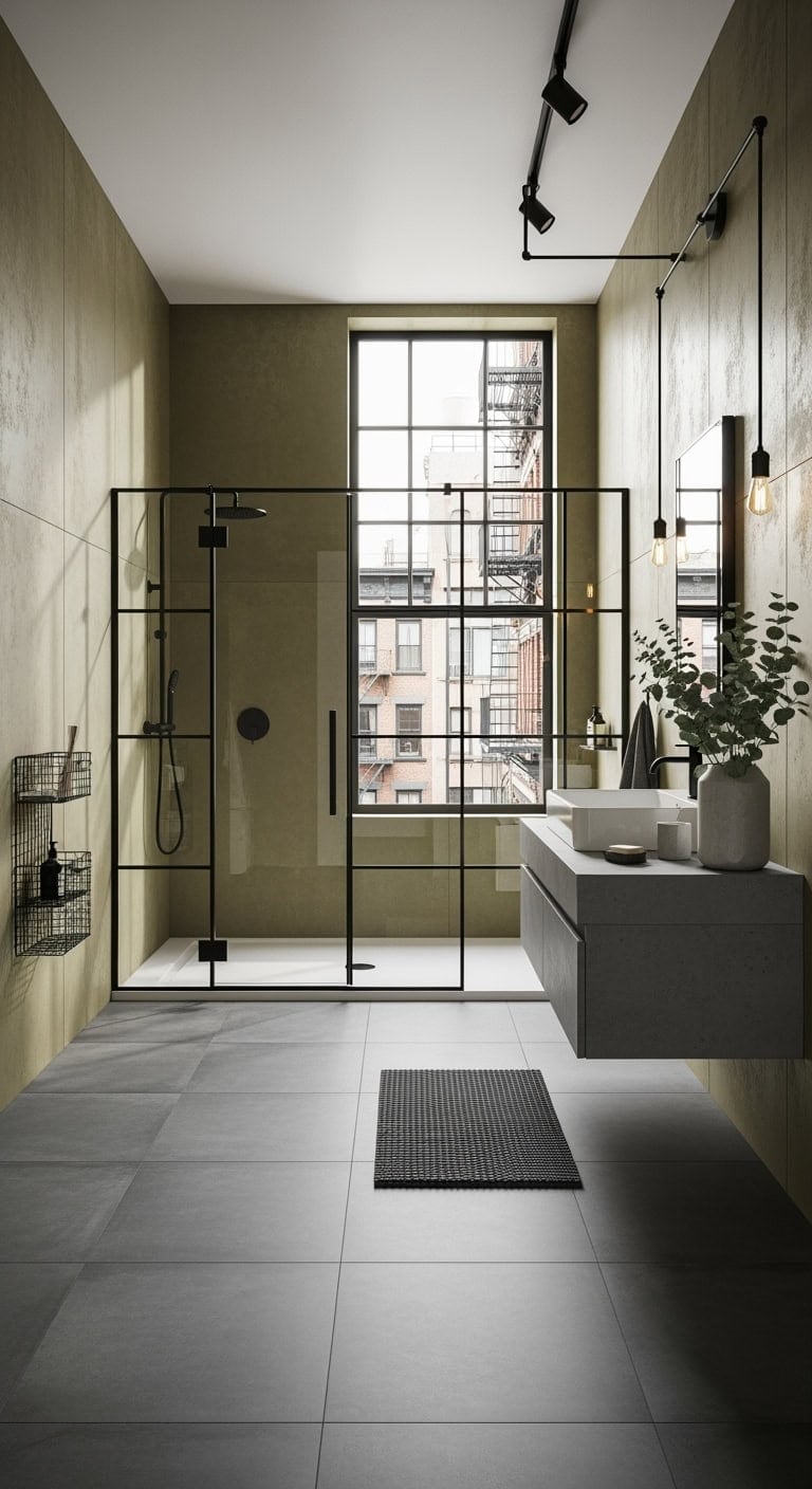 industrial concrete walls with steel