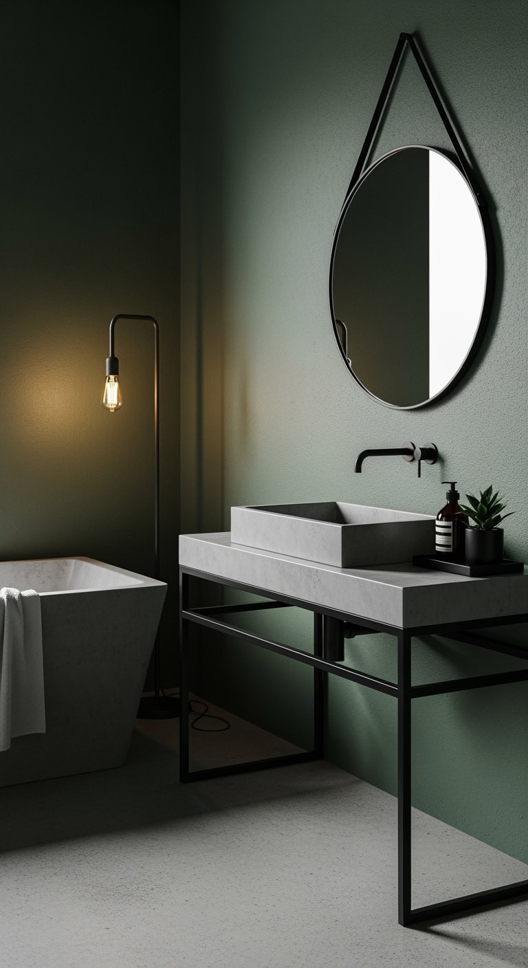 industrial glam bathroom drama