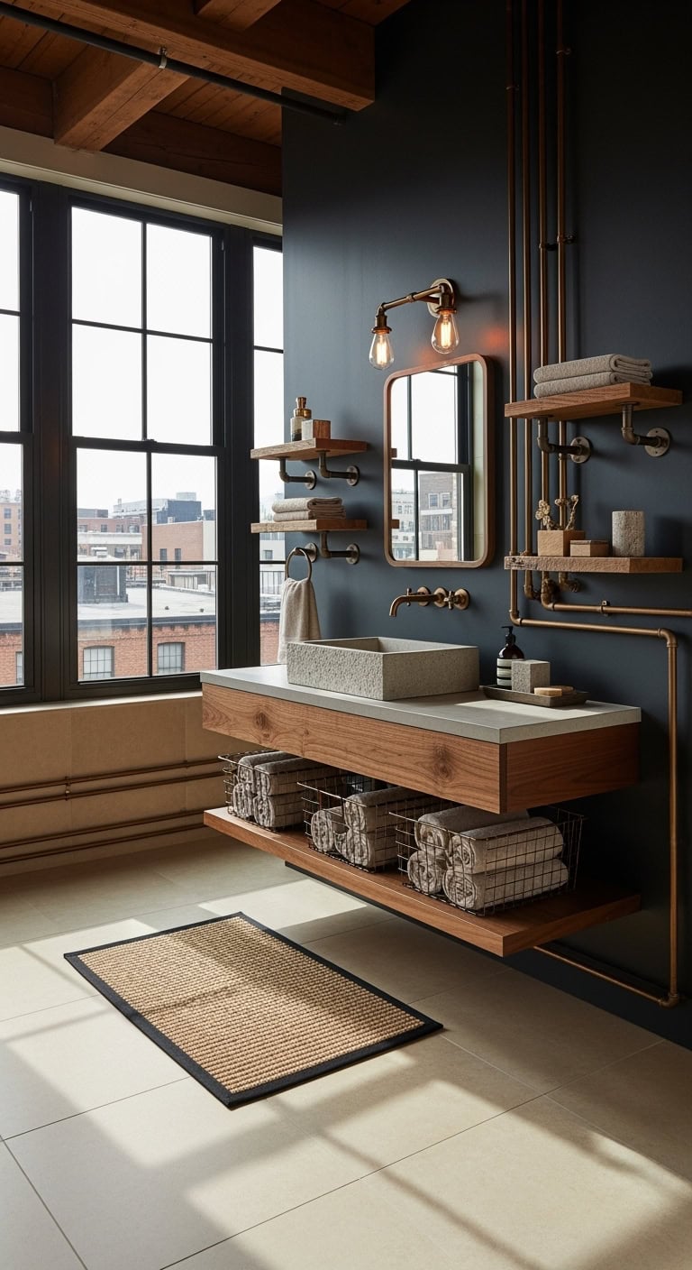 industrial loft bathroom chic