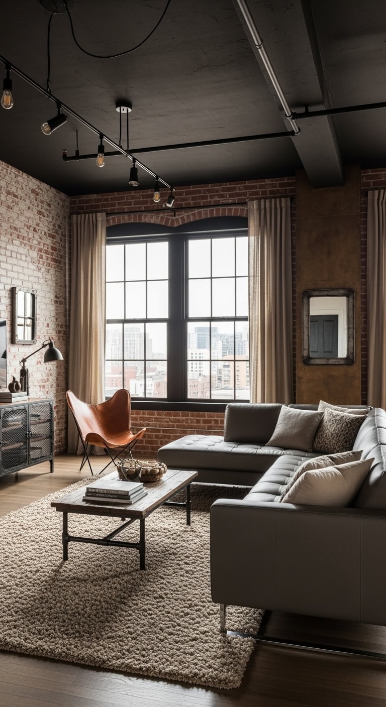 industrial loft softening exposed brick