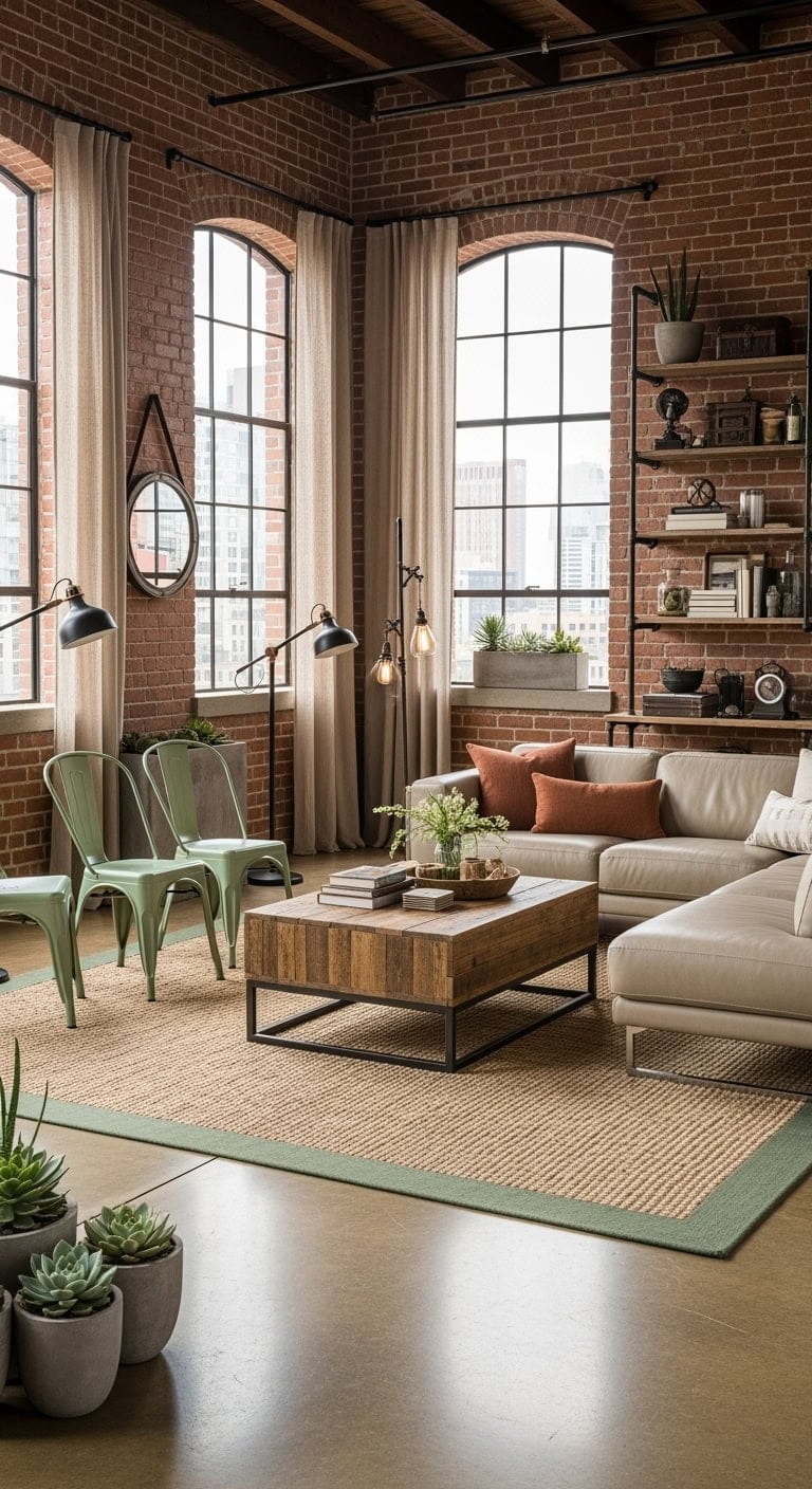 industrial loft with sage