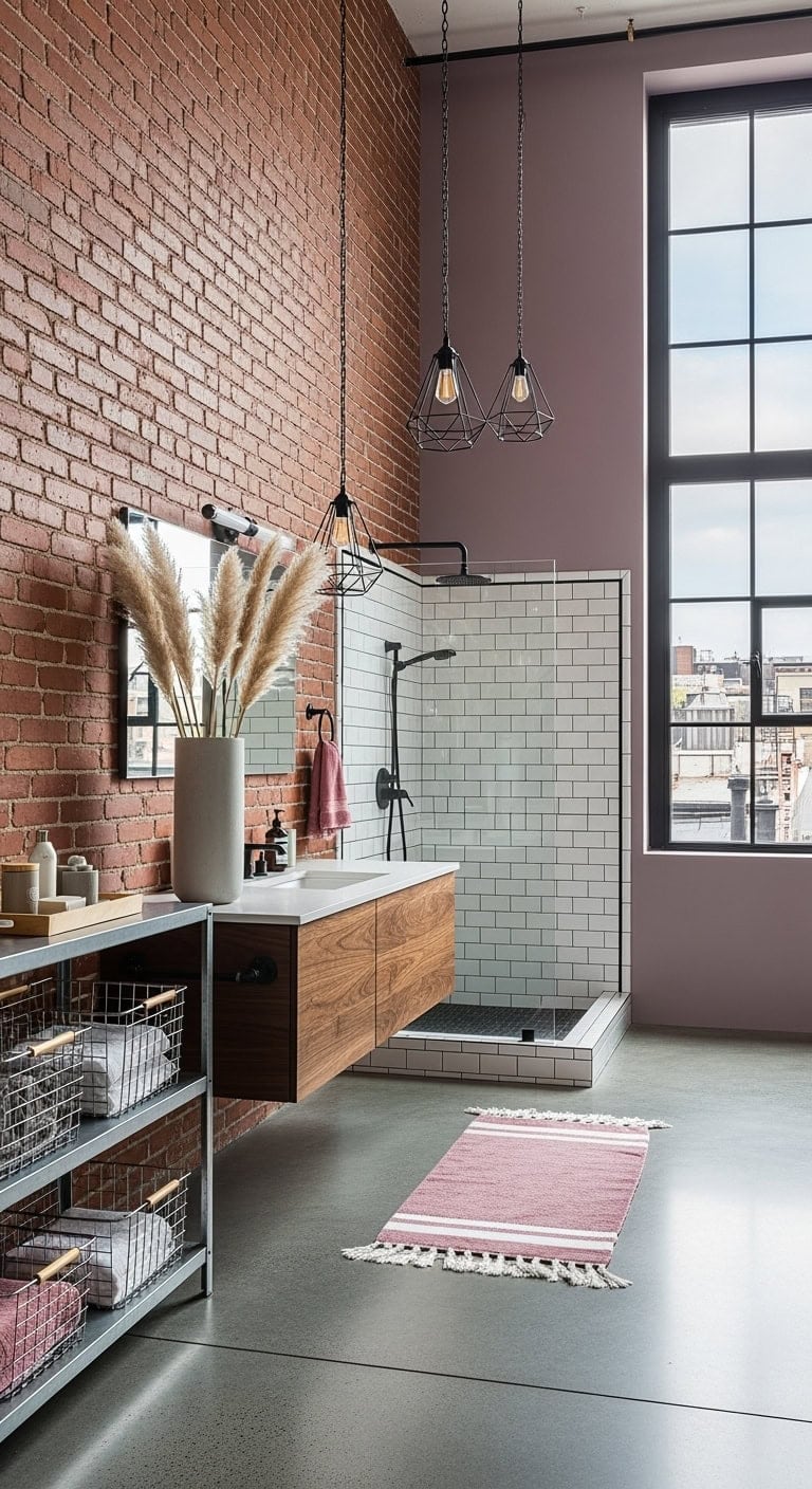 industrial mauve exposed brick