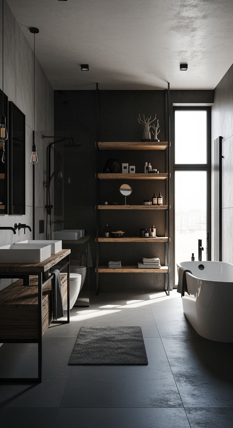 industrial raw wood black metal