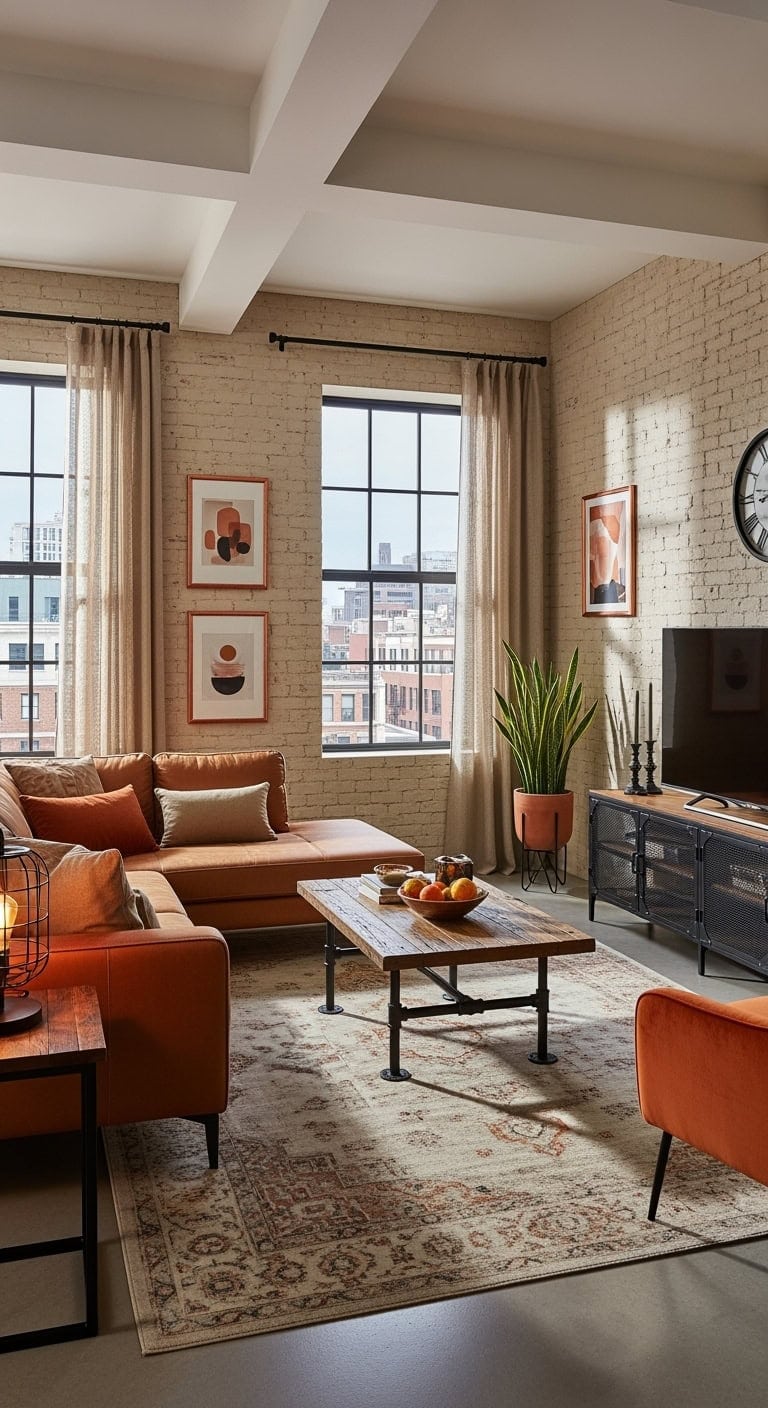 industrial warm exposed brick