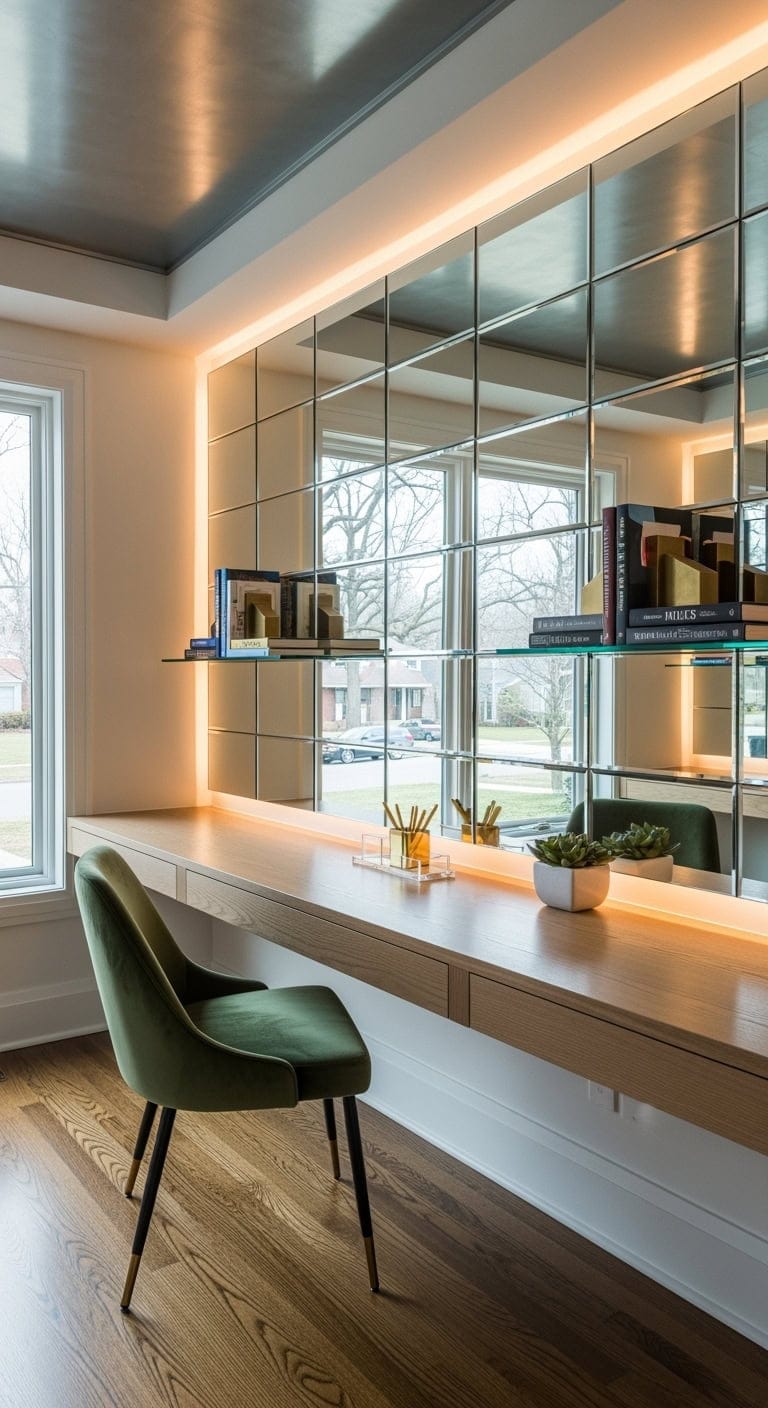 intentional mirrored grid wall