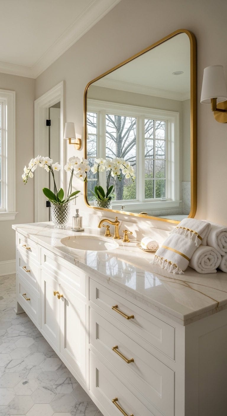 ivory marble with goldfixtures