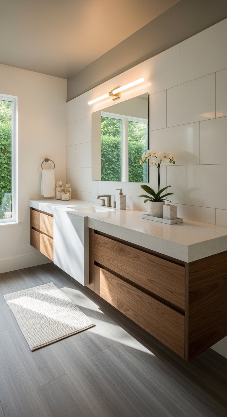 ivory quartz waterfall vanity