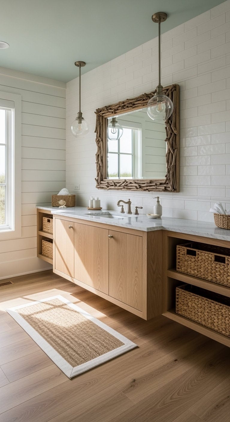 ivory shiplap coastal bathroom