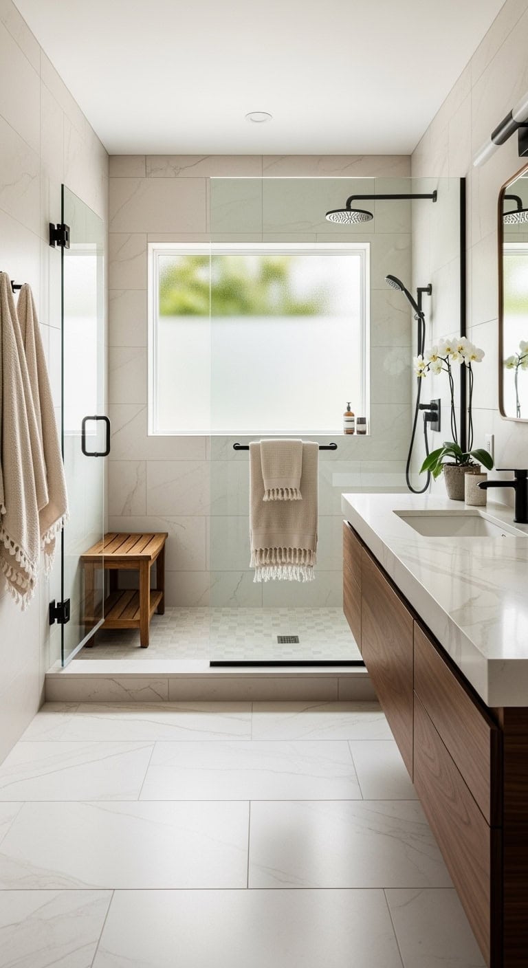 ivory spa inspired hotel bathroom