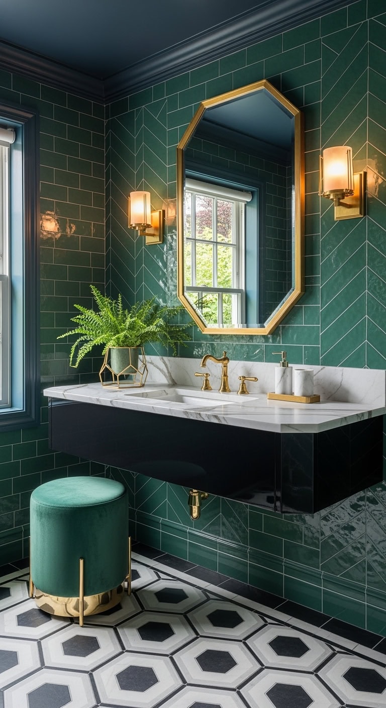 jade geometric art deco