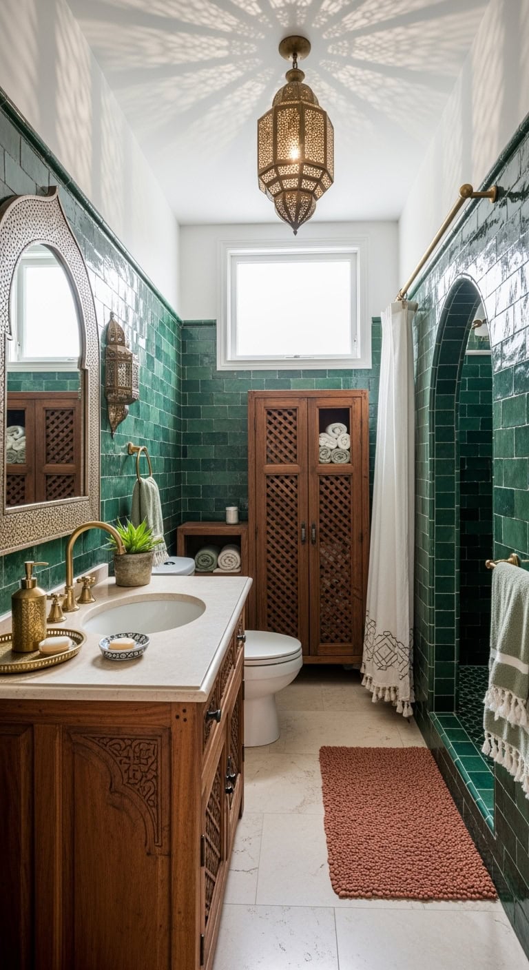 jade zellige moroccan bathroom