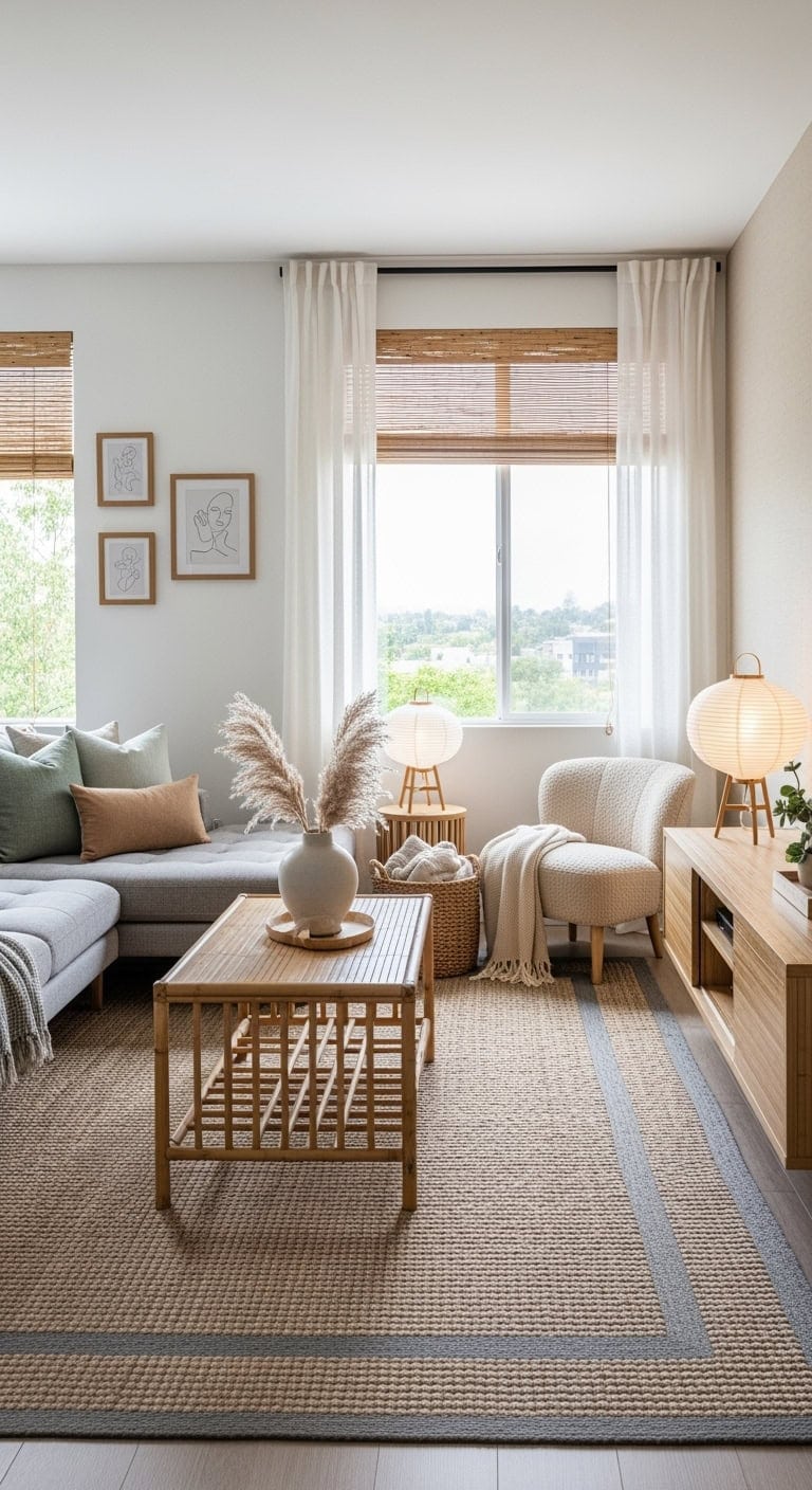 japandi minimal grey bamboo